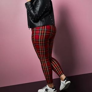 Torrid Betsey Johnson Red Tartan Pixie Pant